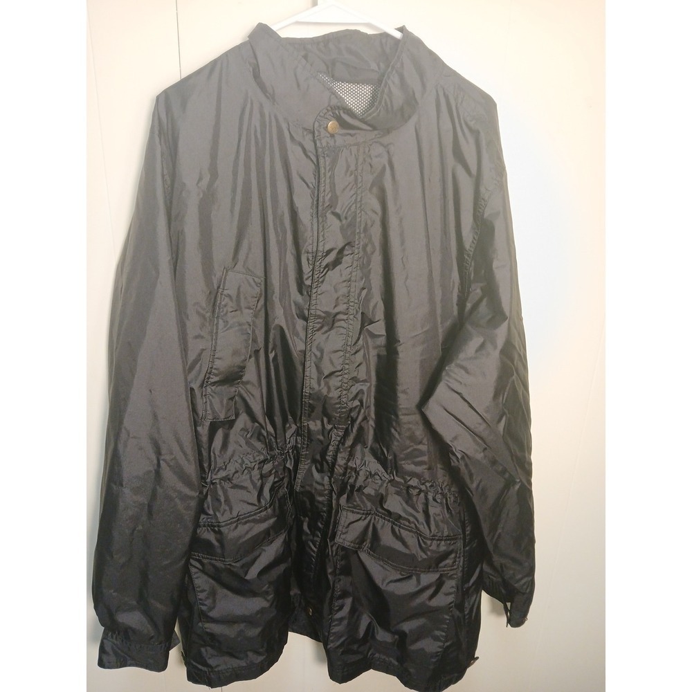 Reebok Greg Norman Collection Size 2XL Windbreaker Vented Jacket Black Back Hit!